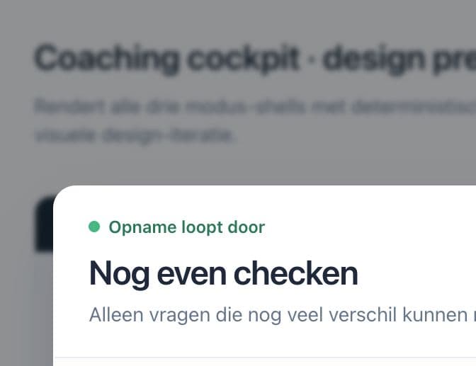 Een reservevraag schuift door nadat een vraag is verborgen