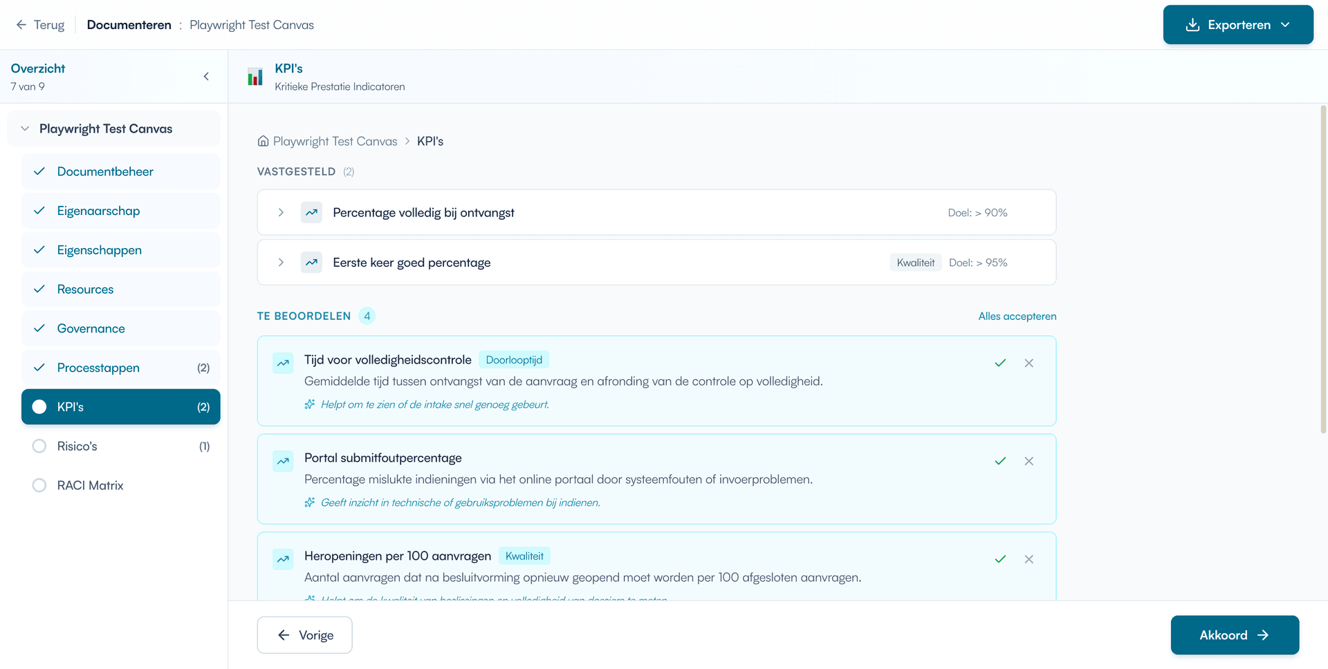 AI-suggesties in de procesbeschrijving editor