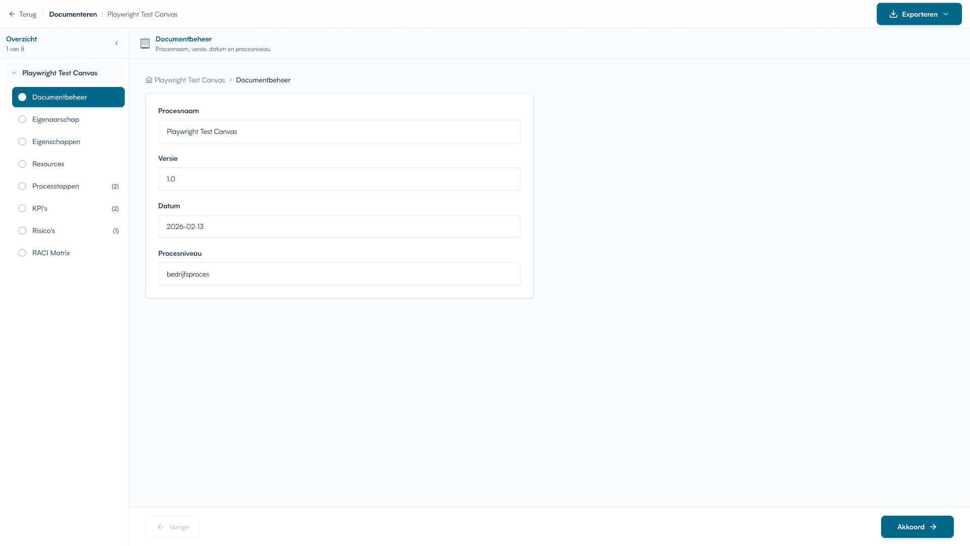 Procesbeschrijving editor