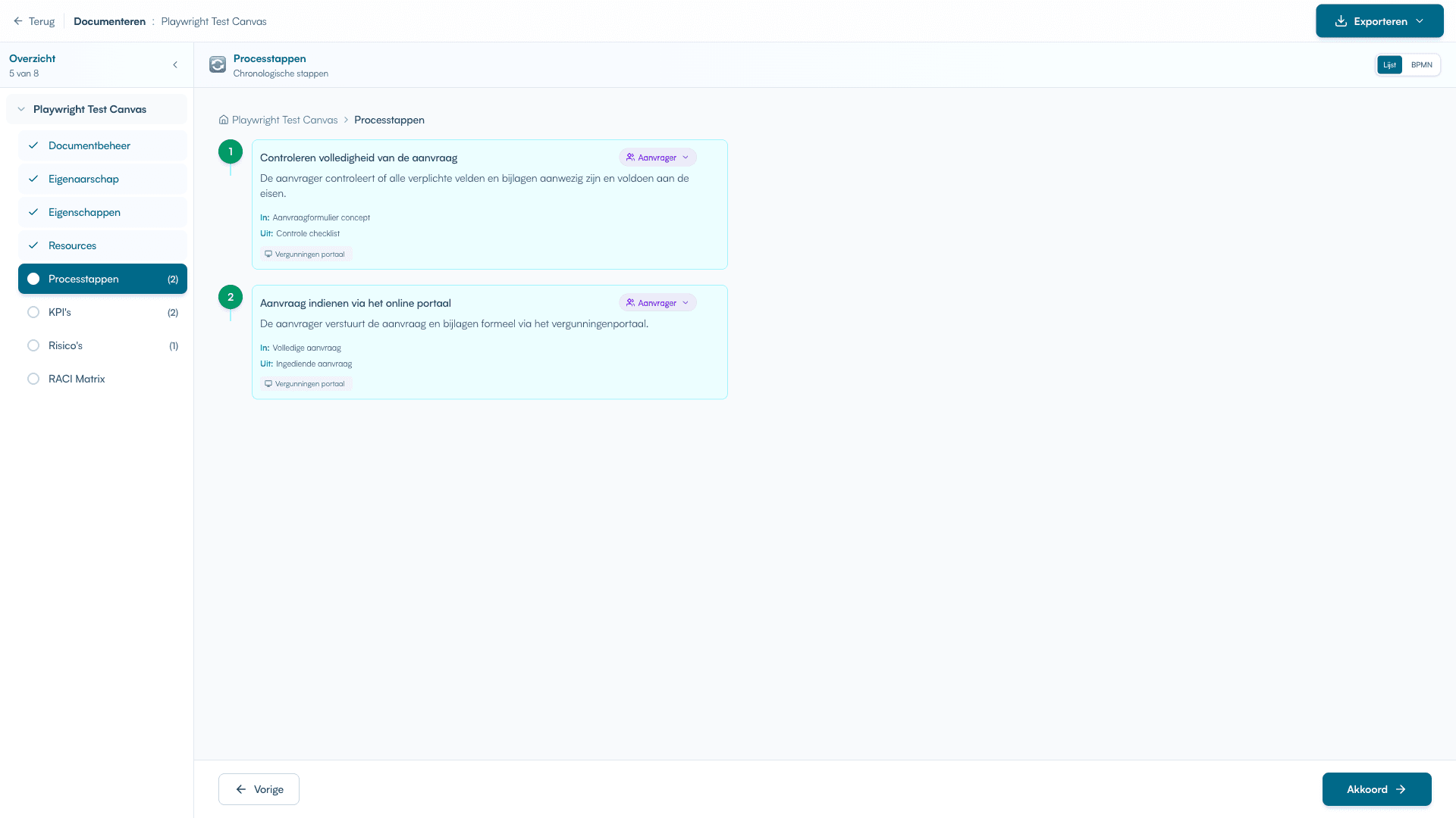 Processtappen in de editor