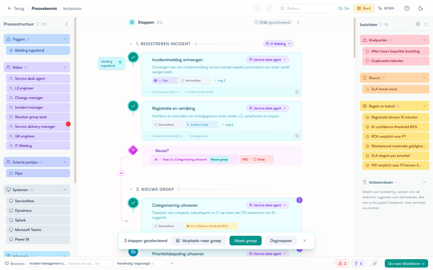 Multi-select met floating bar