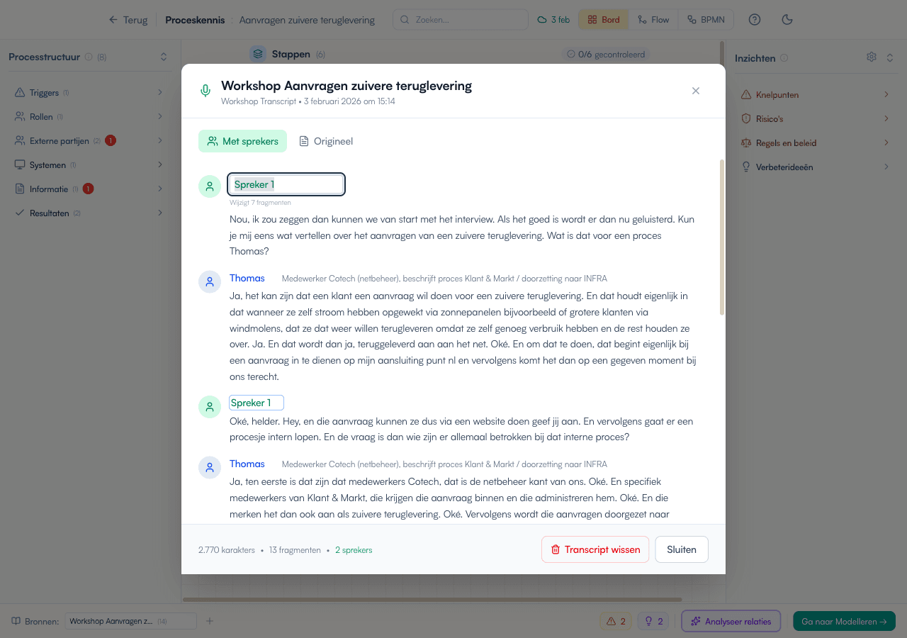 Sprekersnaam bewerken