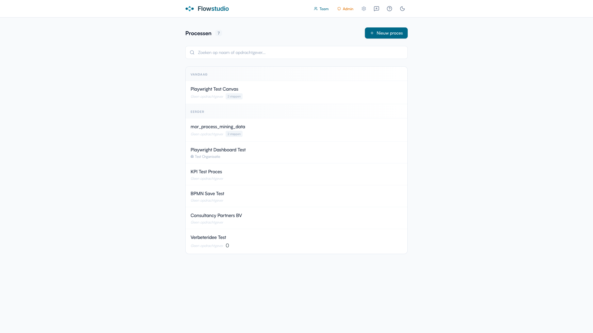Leeg dashboard na eerste login